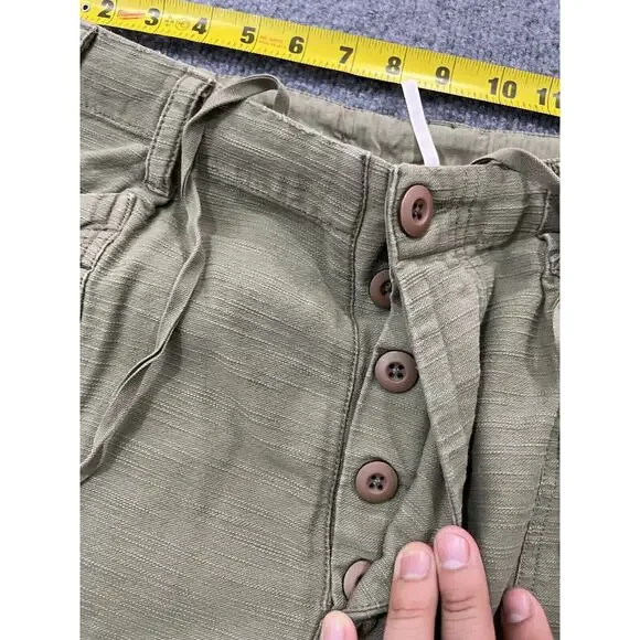 Free People Bay To Breakers Cargo Pants S Harem Lagenlook Boho Baggy Pine Green - Picture 4 of 16